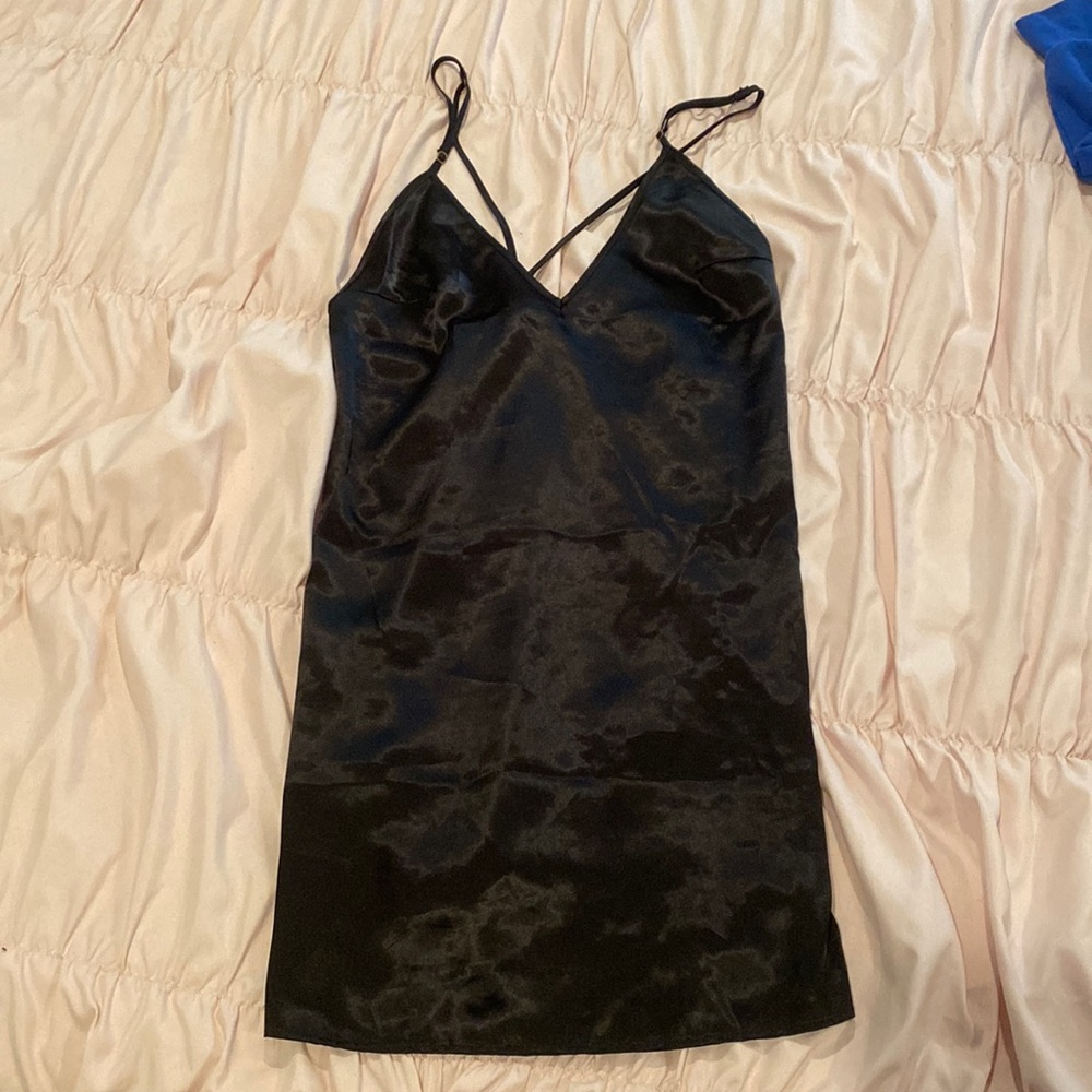 Black Satin Slip Dress